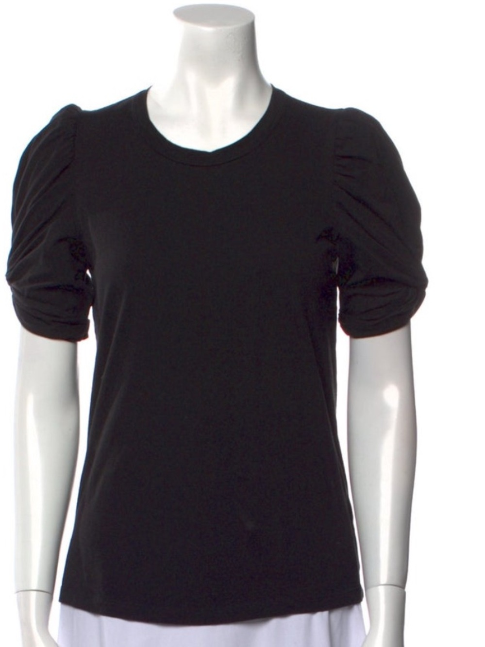 A.L.C. Black Puff Sleeve Short Sleeve Tee